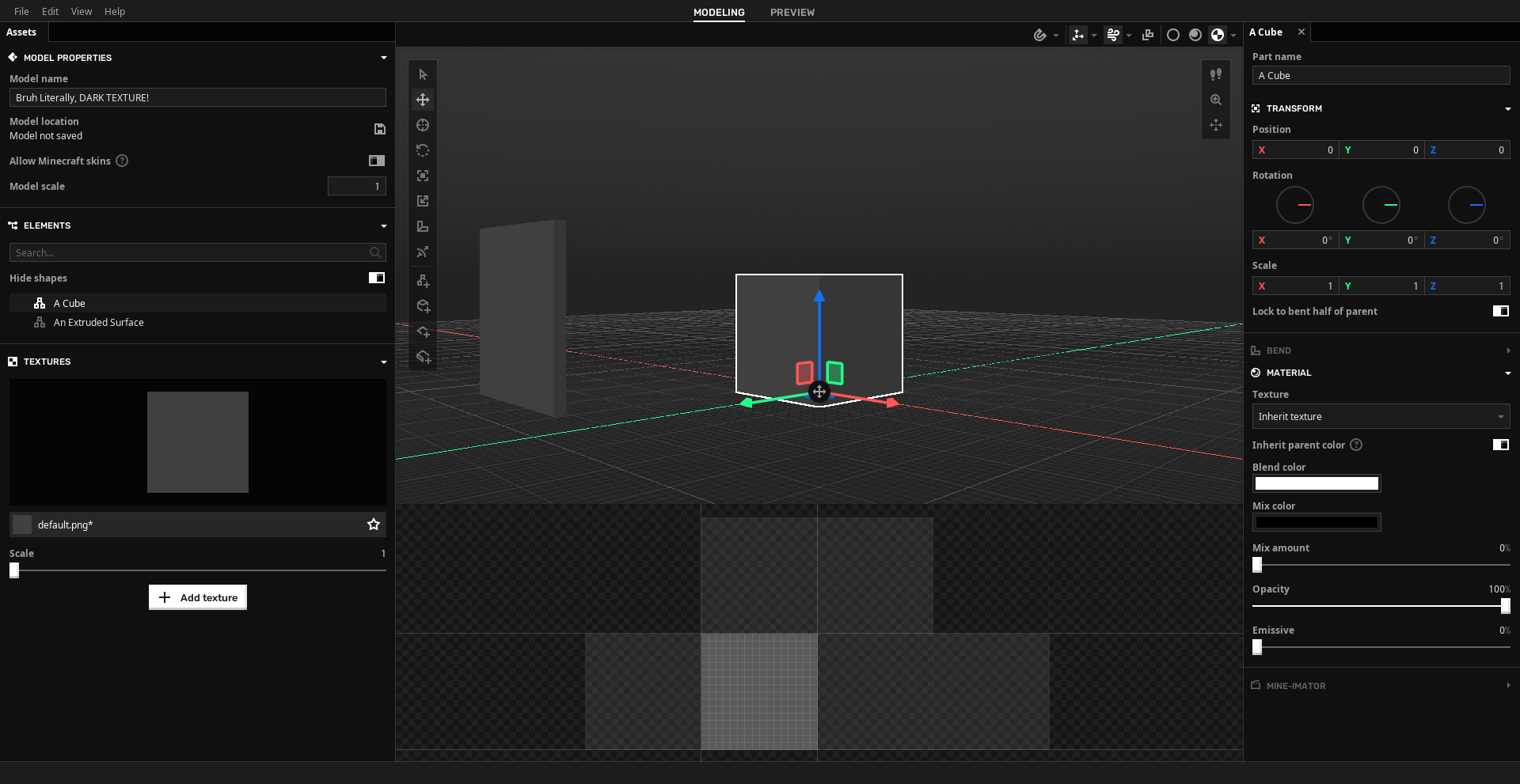 Modelbench Rig Option to change the 'default.png' texture in Modelbench 1.1.5 ...